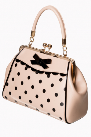 50s Tasche mit Dots in Beige