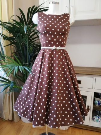 Hepburnkleid in Schokoladenbraun Gr.42