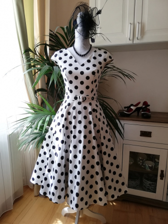 NEU! Swingkleid in White/Black Gr.34-44