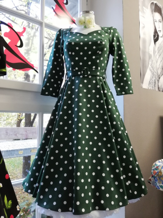 Wieder da!👗 Green Polka Dot Dress Gr.34-52