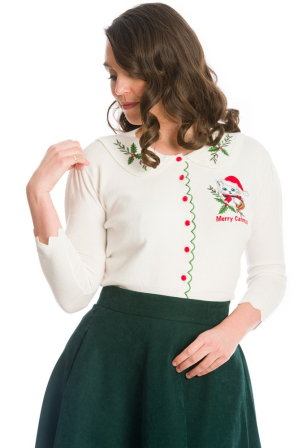 Merry Catmus Cardigan in Offwhite