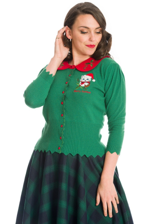 Merry Catmus Cardigan in Grün