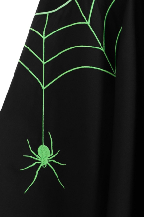 Spinnenrock mit grüner Stickerei