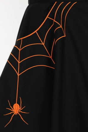 Spinnenrock mit orange Stickerei