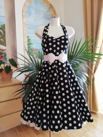 Neckholder Kleid mit Polkadots Gr.34