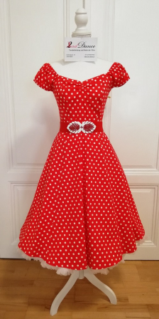 Offshoulderkleid mit Polkadots XS-2XL