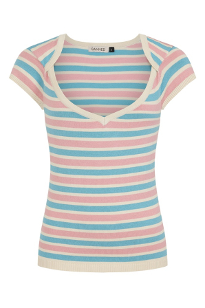 Streifentop in Pastell