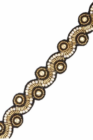 NEU! Haarband handbestickt in Gold